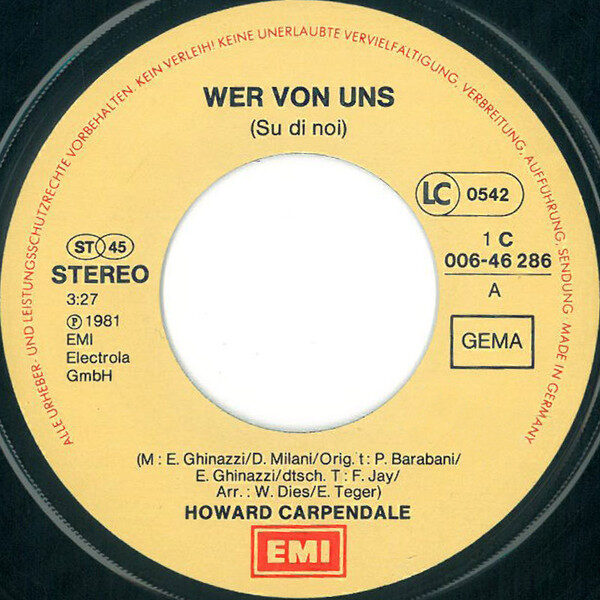 Howard Carpendale – Wer Von Uns (Single) – Bild 3