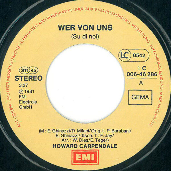 Howard Carpendale – Wer Von Uns (Single) – Bild 3