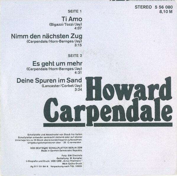 Howard Carpendale – Howard Carpendale (EP) – Bild 2