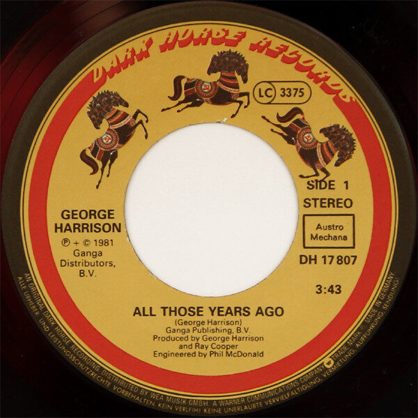 George Harrison – All Those Years Ago (Single) – Bild 3