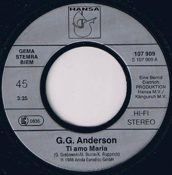 G.G. Anderson – Ti Amo, Maria (Single) – Bild 3
