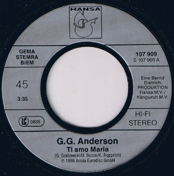 G.G. Anderson – Ti Amo, Maria (Single) – Bild 3