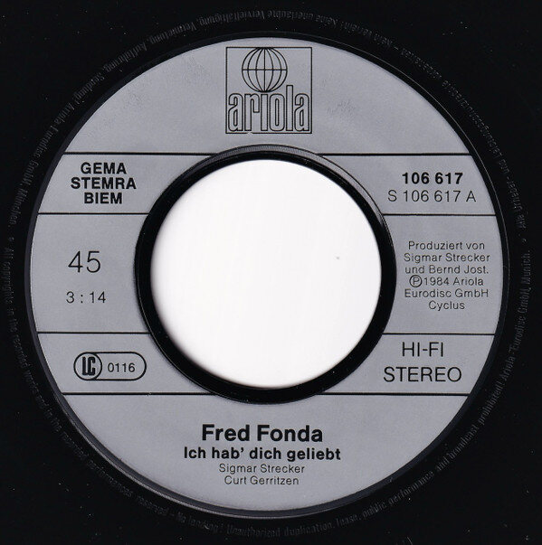Fred Fonda – Ich Hab' Dich Geliebt (Single) – Bild 4