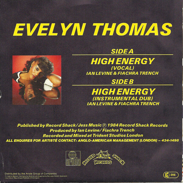Evelyn Thomas – High Energy (Single) – Bild 2