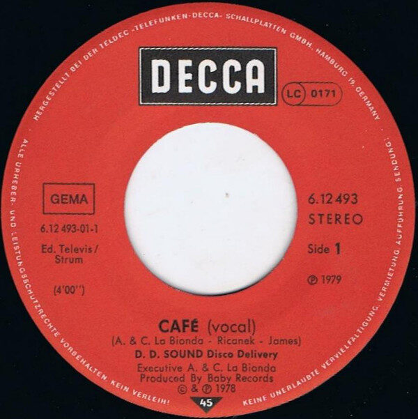 D.D. Sound Disco Delivery* – Café (Vocal) (Single) – Bild 3