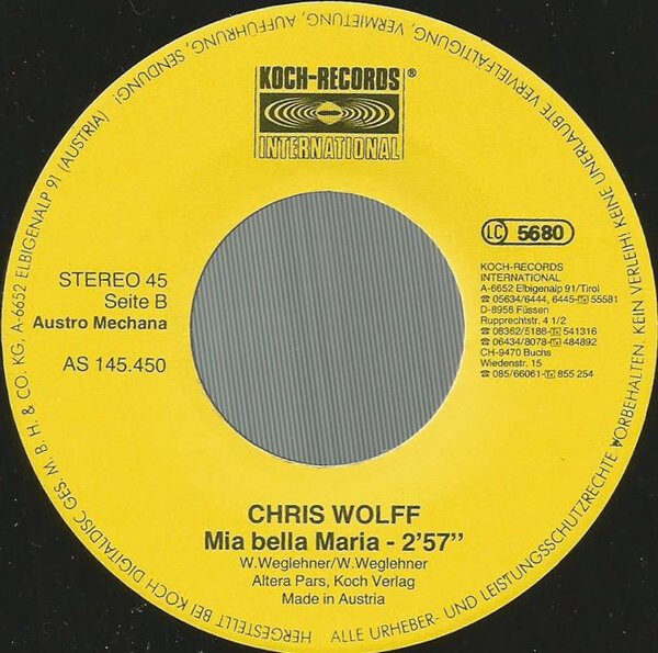 Chris Wolff – Romantica / Mia Bella Maria (Single) – Bild 3