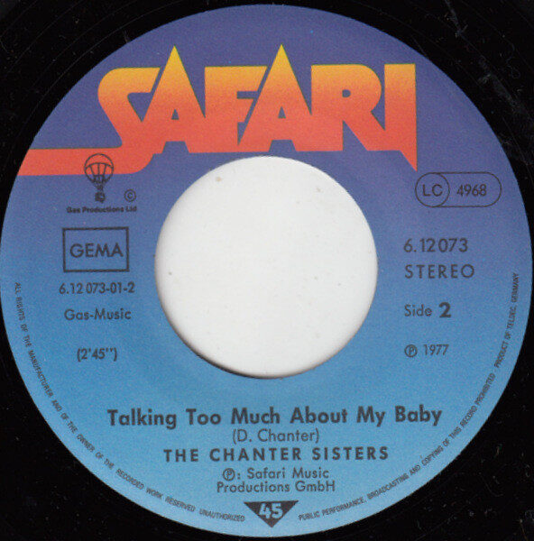 Chanter Sisters – Just Your Fool / Talking Too Much About My Baby (Single) – Bild 4