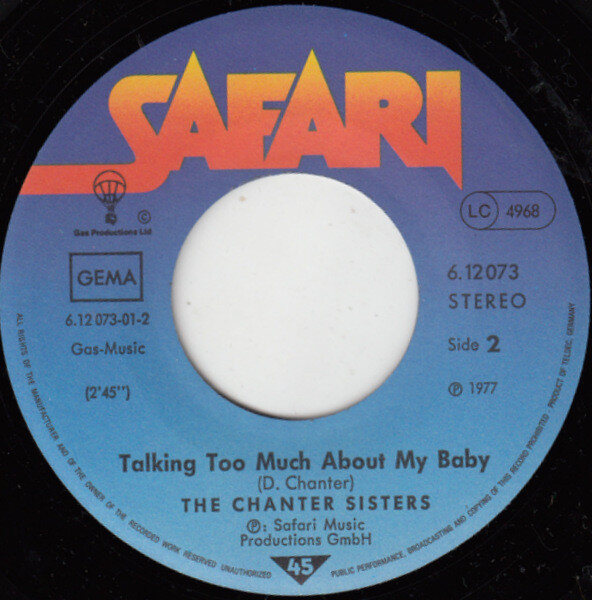 Chanter Sisters – Just Your Fool / Talking Too Much About My Baby (Single) – Bild 4