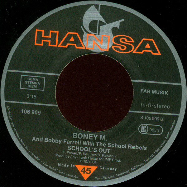 Boney M. And Bobby Farrell With The School-Rebels* – Happy Song (Single) – Bild 4
