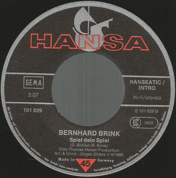 Bernhard Brink – Wenn And're Schlafen (Single) – Bild 4