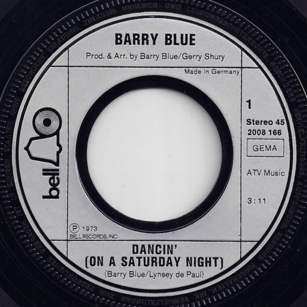 Barry Blue – Dancin' (On A Saturday Night) (Single) – Bild 3