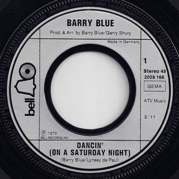 Barry Blue – Dancin' (On A Saturday Night) (Single) – Bild 3