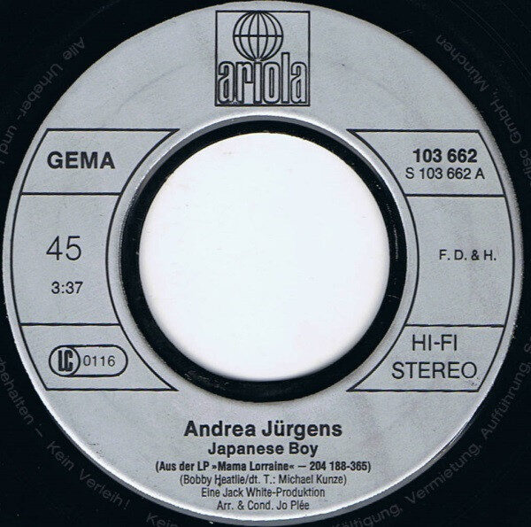 Andrea Jürgens – Japanese Boy (Single) – Bild 3