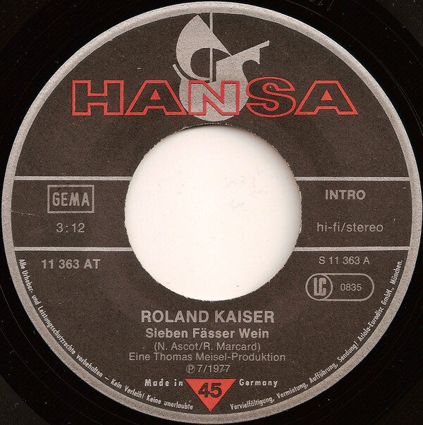 Roland Kaiser – Sieben Fässer Wein / Hey John (Single) – Bild 3