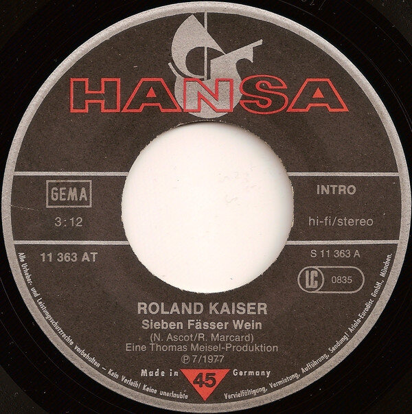 Roland Kaiser – Sieben Fässer Wein / Hey John (Single) – Bild 3
