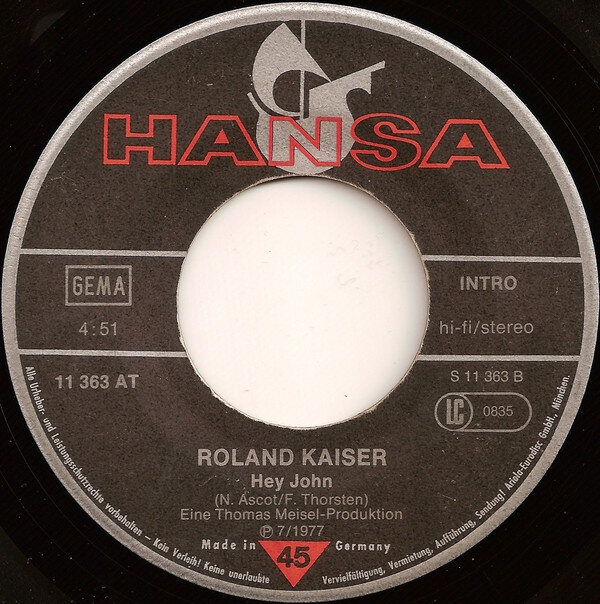 Roland Kaiser – Sieben Fässer Wein / Hey John (Single) – Bild 4