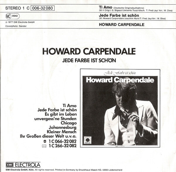 Howard Carpendale – Ti Amo (Single) – Bild 2