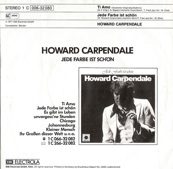 Howard Carpendale – Ti Amo (Single) – Bild 2