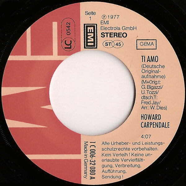 Howard Carpendale – Ti Amo (Single) – Bild 3