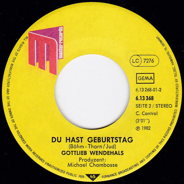 Gottlieb Wendehals – Polonäse Mit Getöse (Von Kufstein Bis Nach Wien) (Single) – Bild 4