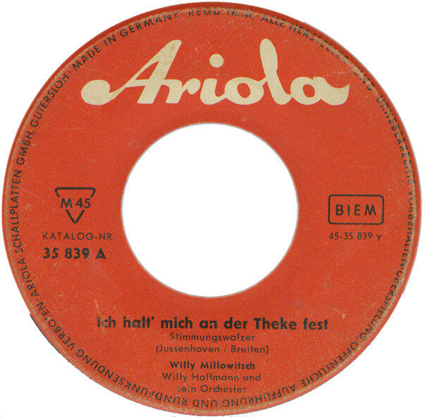 Willy Millowitsch – Schnaps, Das War Sein Letztes Wort / Ich Halt' Mich An Der Theke Fest (Single) – Bild 4