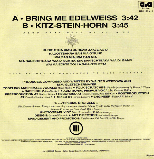 Edelweiss – Bring Me Edelweiss (Single) – Bild 2