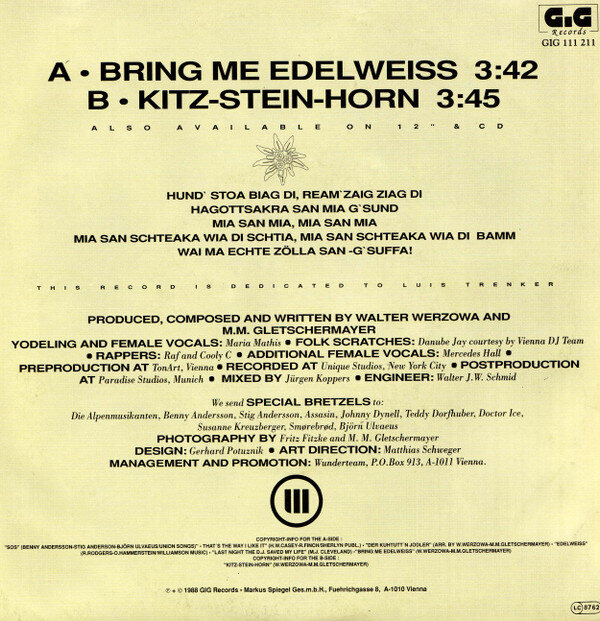 Edelweiss – Bring Me Edelweiss (Single) – Bild 2