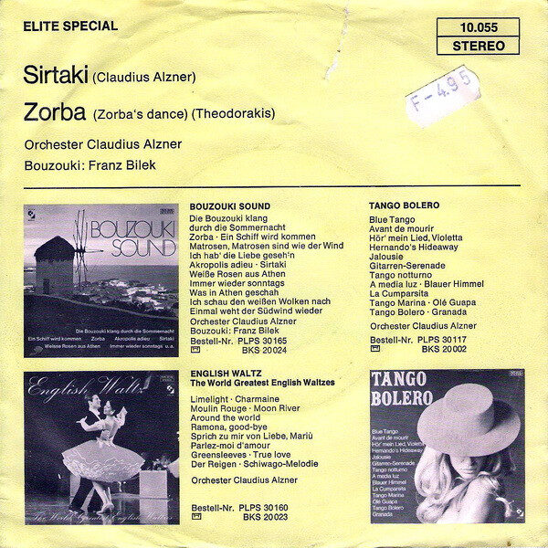 Orchester Claudius Alzner – Sirtaki / Zorba (7") – Bild 2