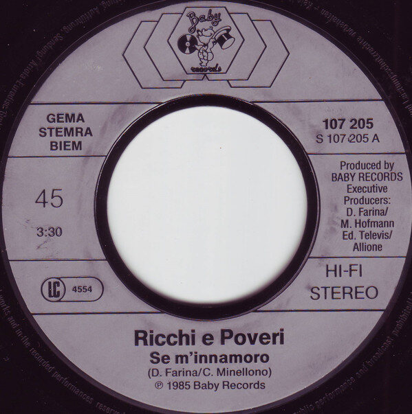 Ricchi & Poveri* – Se M'Innamoro (Single) – Bild 3