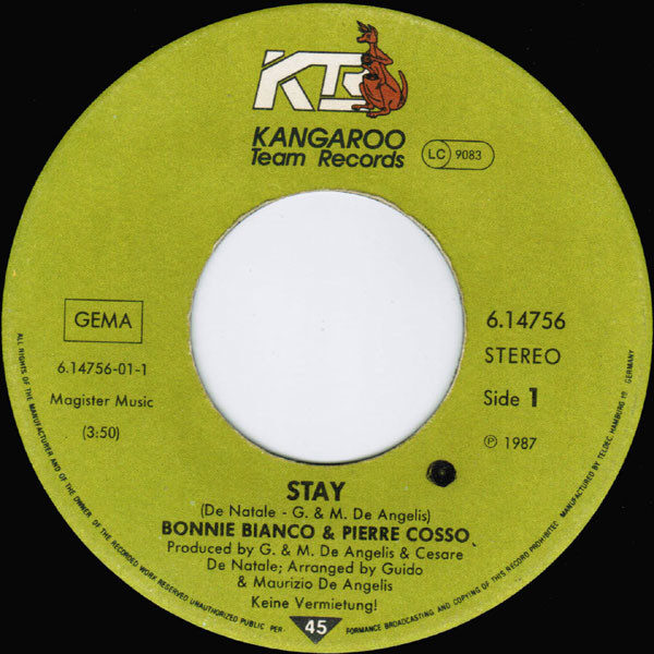 Bonnie Bianco & Pierre Cosso – Stay / No Tears Anymore (Single) – Bild 3