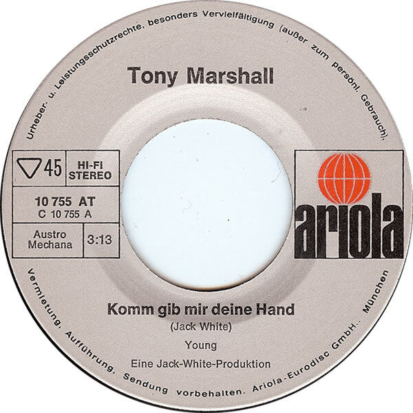 Tony Marshall – Komm Gib Mir Deine Hand (Single) – Bild 2