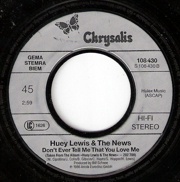 Huey Lewis And The News* – Stuck With You (Single) – Bild 4