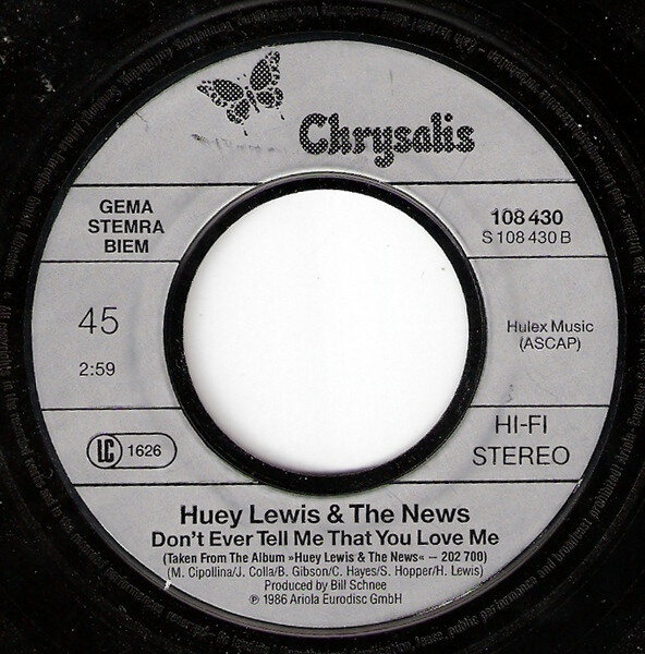 Huey Lewis And The News* – Stuck With You (Single) – Bild 4