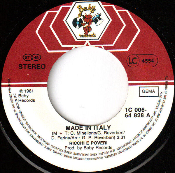 Ricchi & Poveri* – Made In Italy (Single) – Bild 3