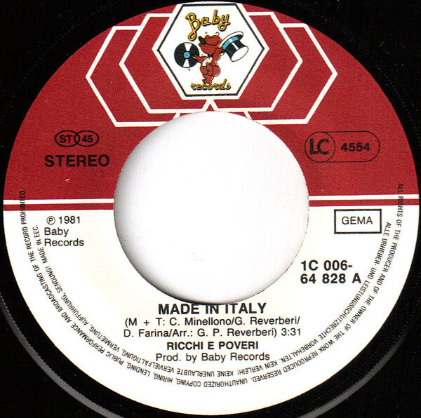 Ricchi & Poveri* – Made In Italy (Single) – Bild 3