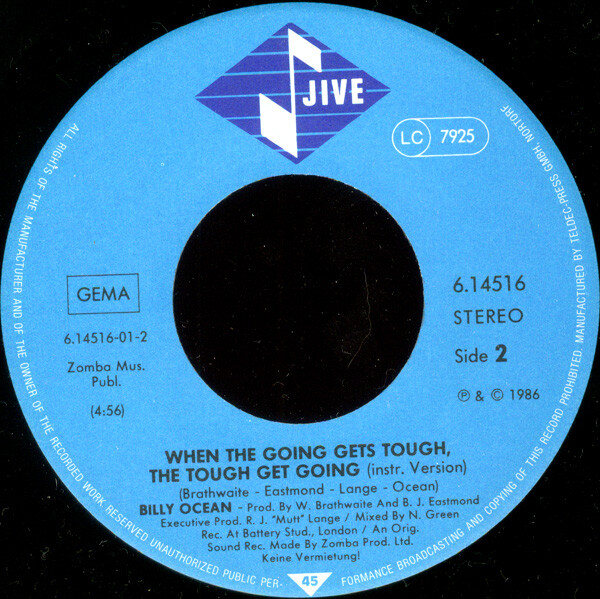 Billy Ocean – When The Going Gets Tough, The Tough Get Going (Single) – Bild 4