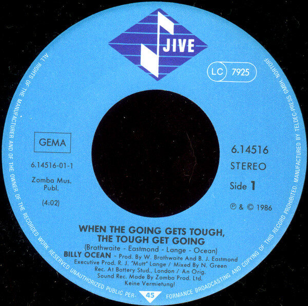 Billy Ocean – When The Going Gets Tough, The Tough Get Going (Single) – Bild 3