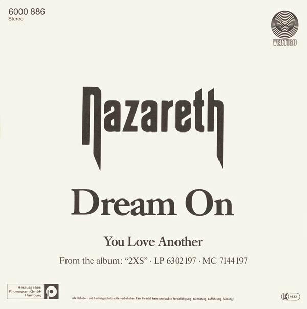 Nazareth (2) – Dream On (Single) – Bild 2