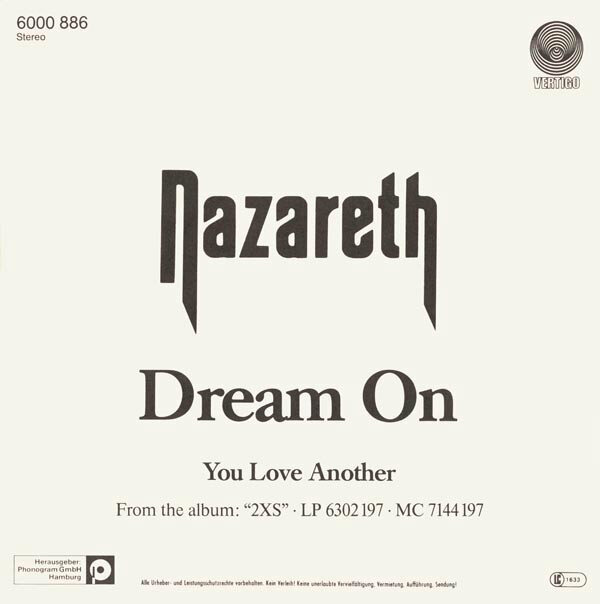 Nazareth (2) – Dream On (Single) – Bild 2