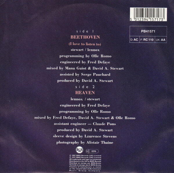 Eurythmics – Beethoven (Single) – Bild 2