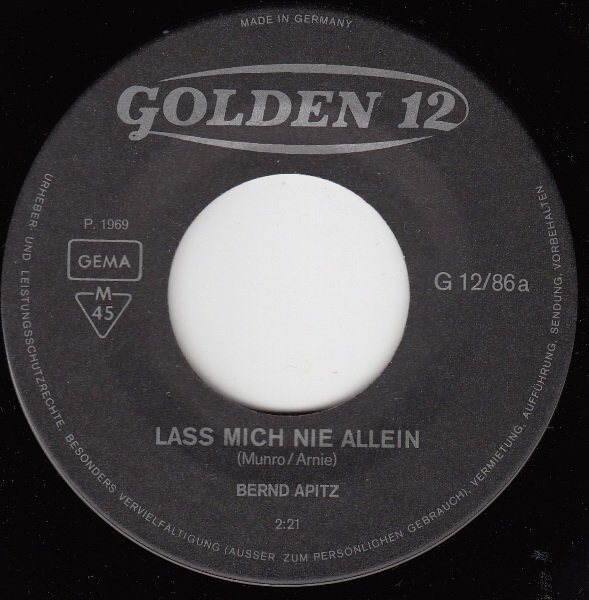 Bernd Apitz – Lass Mich Nie Allein (Single) – Bild 2