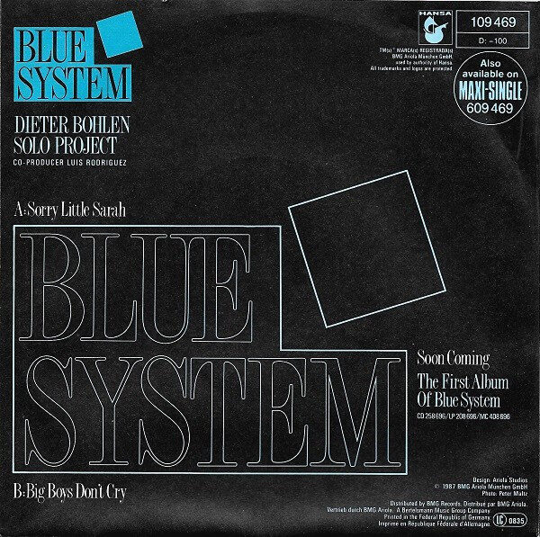 Blue System – Sorry Little Sarah (Single) – Bild 2