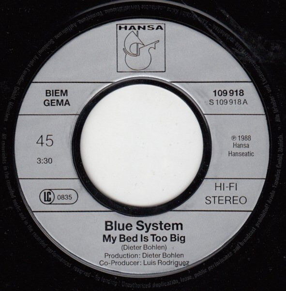 Blue System – My Bed Is Too Big (Single) – Bild 3