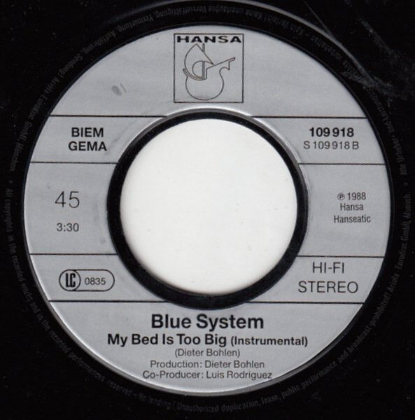 Blue System – My Bed Is Too Big (Single) – Bild 4