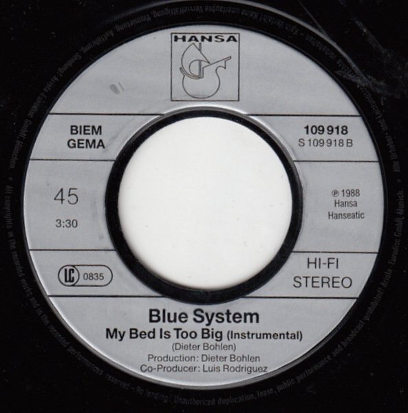 Blue System – My Bed Is Too Big (Single) – Bild 4