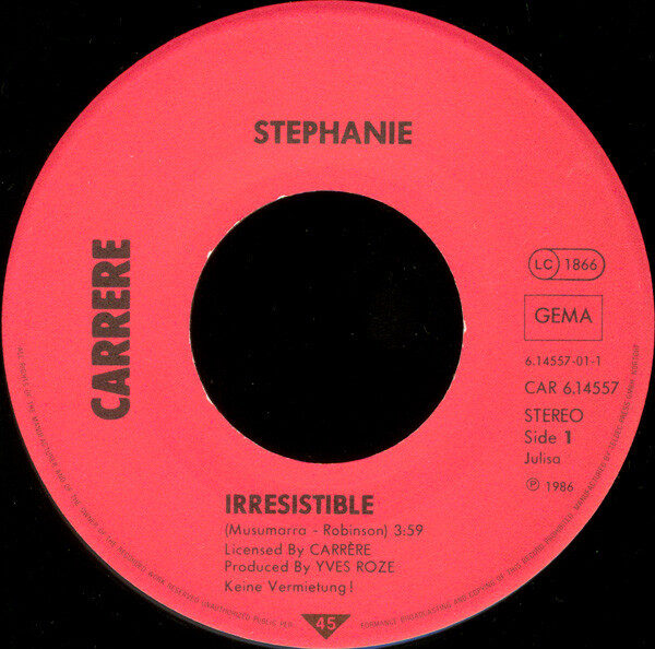 Stephanie (2) – Irresistible (Single) – Bild 3