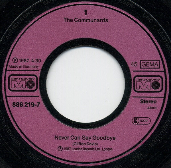 The Communards – Never Can Say Goodbye (Single) – Bild 3