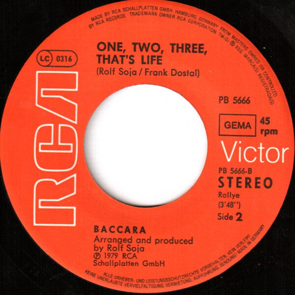 Baccara – Ay, Ay Sailor / One, Two, Three, That's Life (Single) – Bild 4