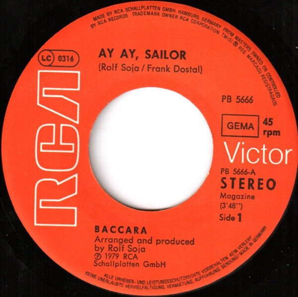 Baccara – Ay, Ay Sailor / One, Two, Three, That's Life (Single) – Bild 3