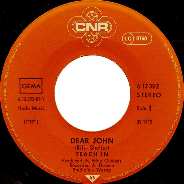 Teach In* – Dear John (Single) – Bild 3